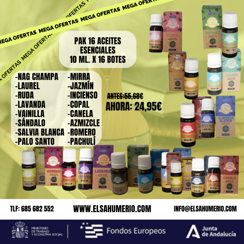 Pack 16 aceites esenciales